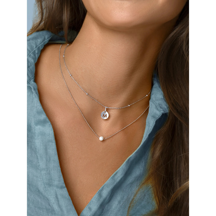 Collana con medaglione mini in Argento