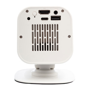 Mini proiettore LCD regolabile 180º. Wifi 6, duplicazione dello schermo, 1080p con proiezione fino a 300 pollici e messa a fuoco manuale.