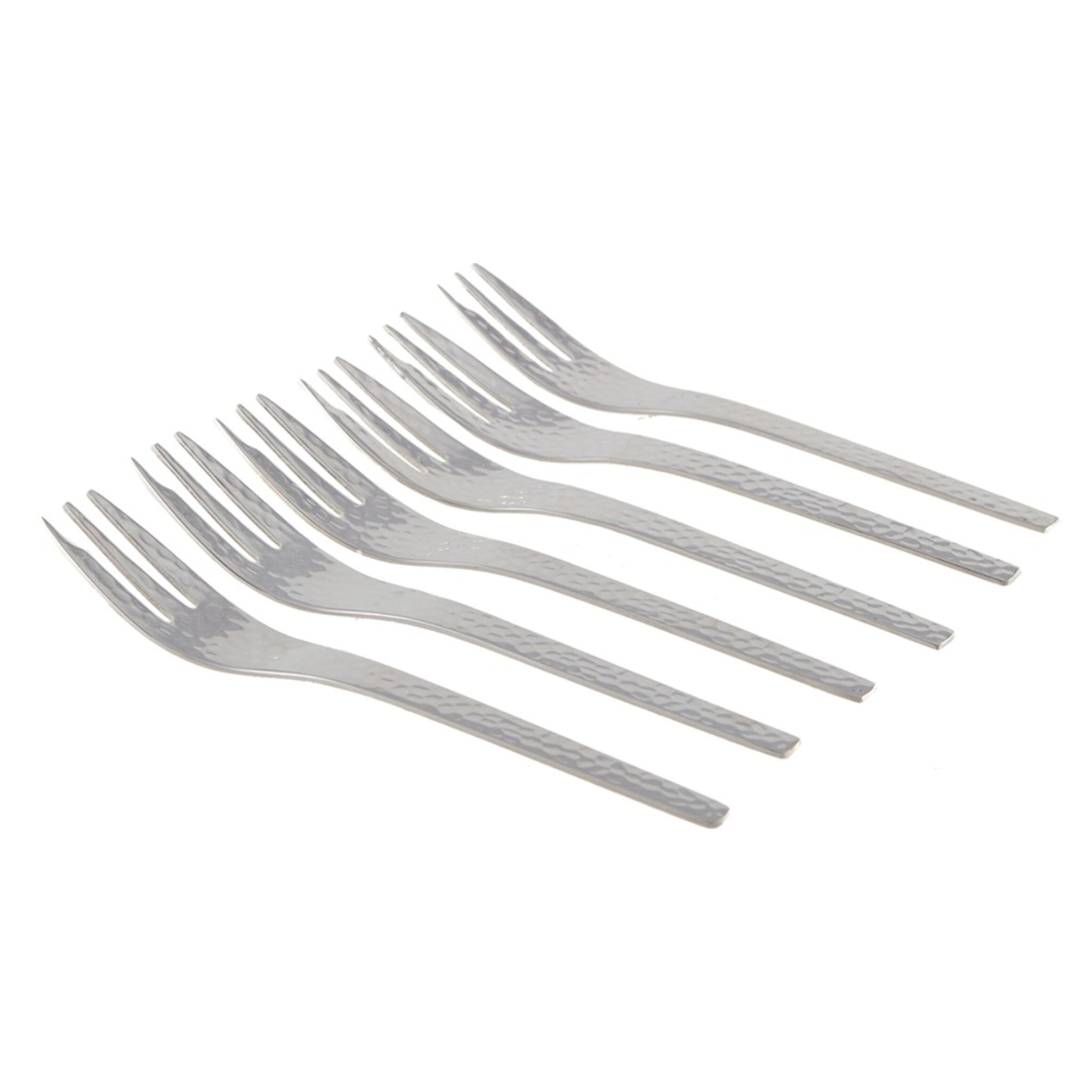 Fourchettes à dessert martelées argent - lot de 6