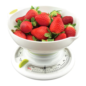 Báscula de cocina con bol JATA 610N hasta 3 kg. Alta precisión. Función de tara