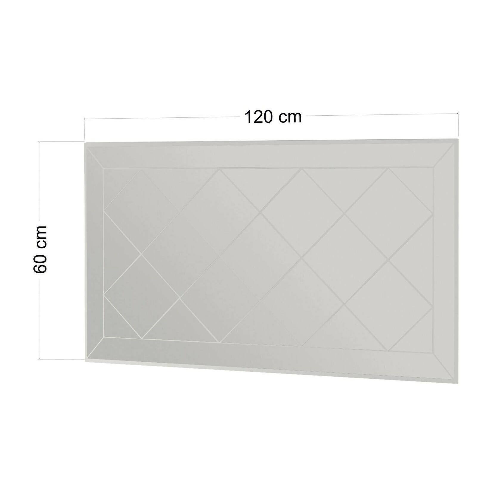 Specchio Dpessin, Specchiera, Articolo d'arredo a muro, Decorazione con specchio, 60x2h120 cm, Bianco