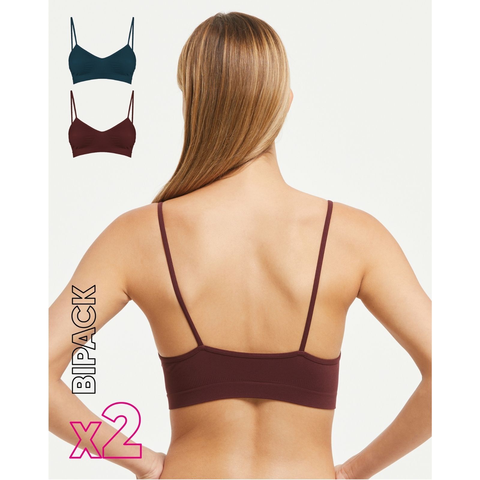 Brassiere seamless con spalline sottili X2