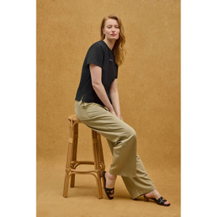 Maglietta nera a maniche corte regular fit con ricamo Polo Club