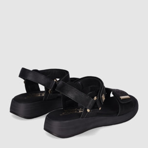 Sandalias de Piel - Negro - Tacón: 3 cm