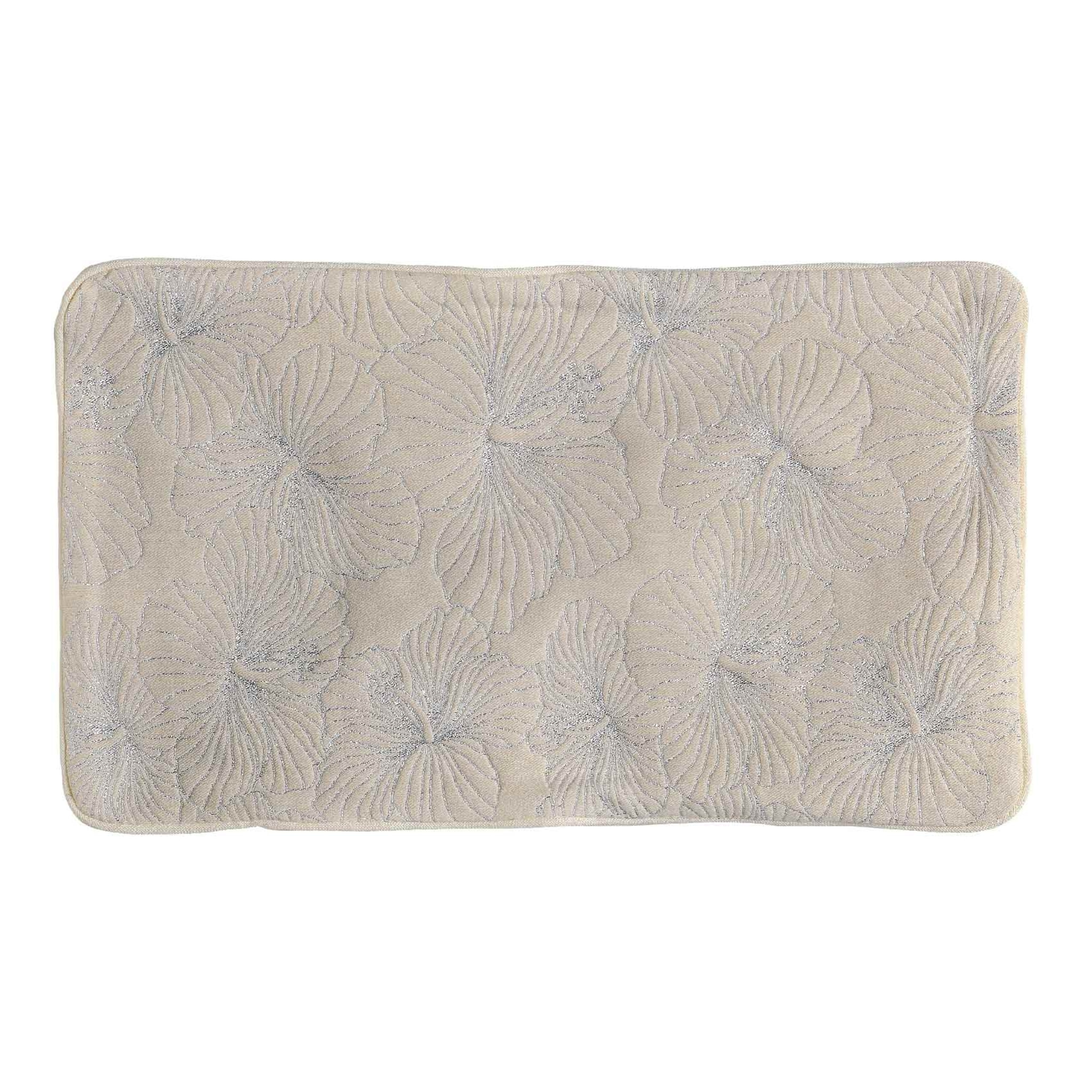 Housse de coussin aux fleurs d'hibiscus - Argent