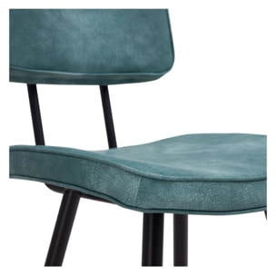 Lot de 2 chaises pour îlot central 66 cm en cuir synthétique bleu - Texas