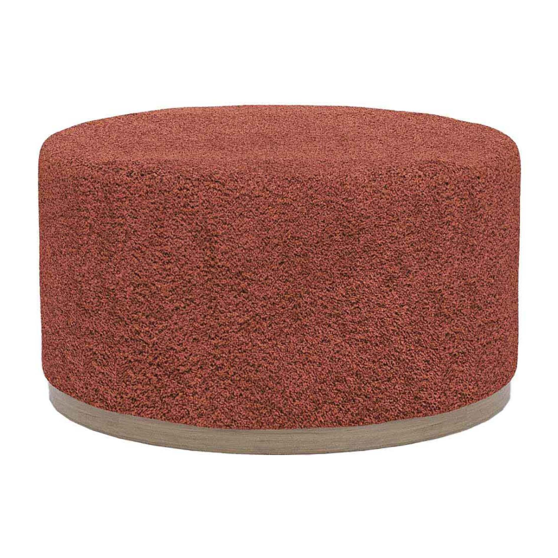 Grand pouf rond ottoman en bouclette