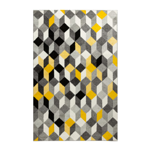 Gala - Tapis de salon moderne à motif graphique jaune