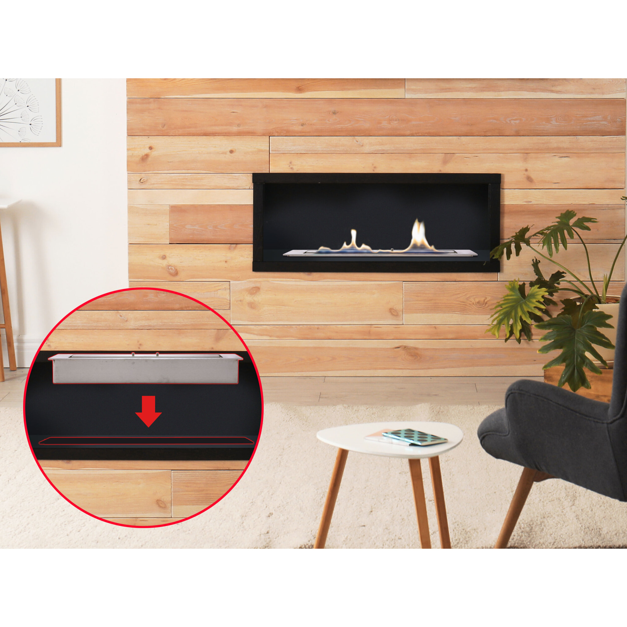 Bloque de combustión tamaño medio con fibra cerámica y regulador de llama F9690 PURLINE 5000 W