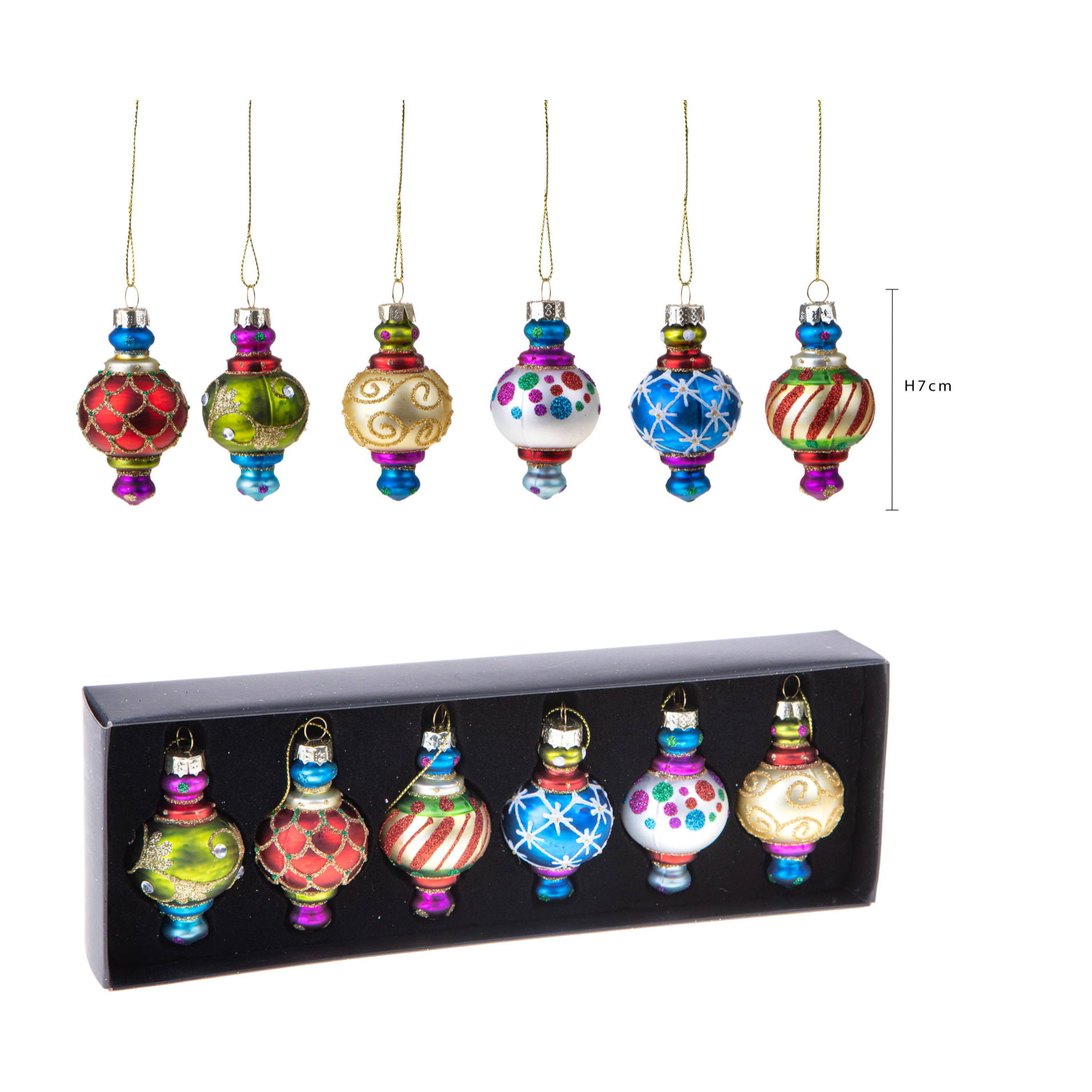 Sfere da appendere set di 6 pezzi - Pezzi 2 - 4xH7x4cm - Bianchi Dino SpA