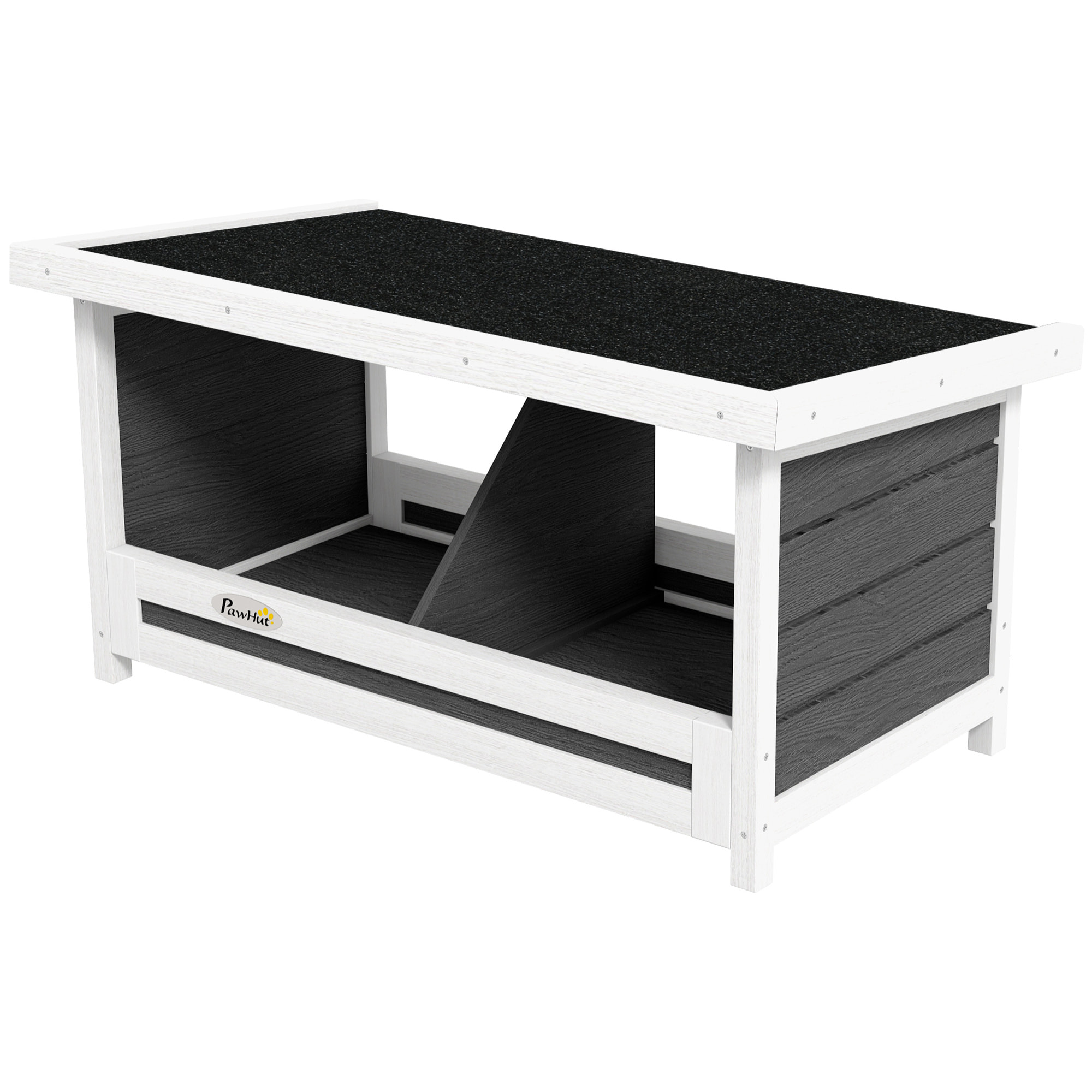 Pondoir pour poules 2 emplacements nichoir en bois avec fond et toit gris blanc noir