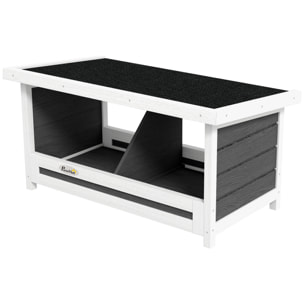 Pondoir pour poules 2 emplacements nichoir en bois avec fond et toit gris blanc noir