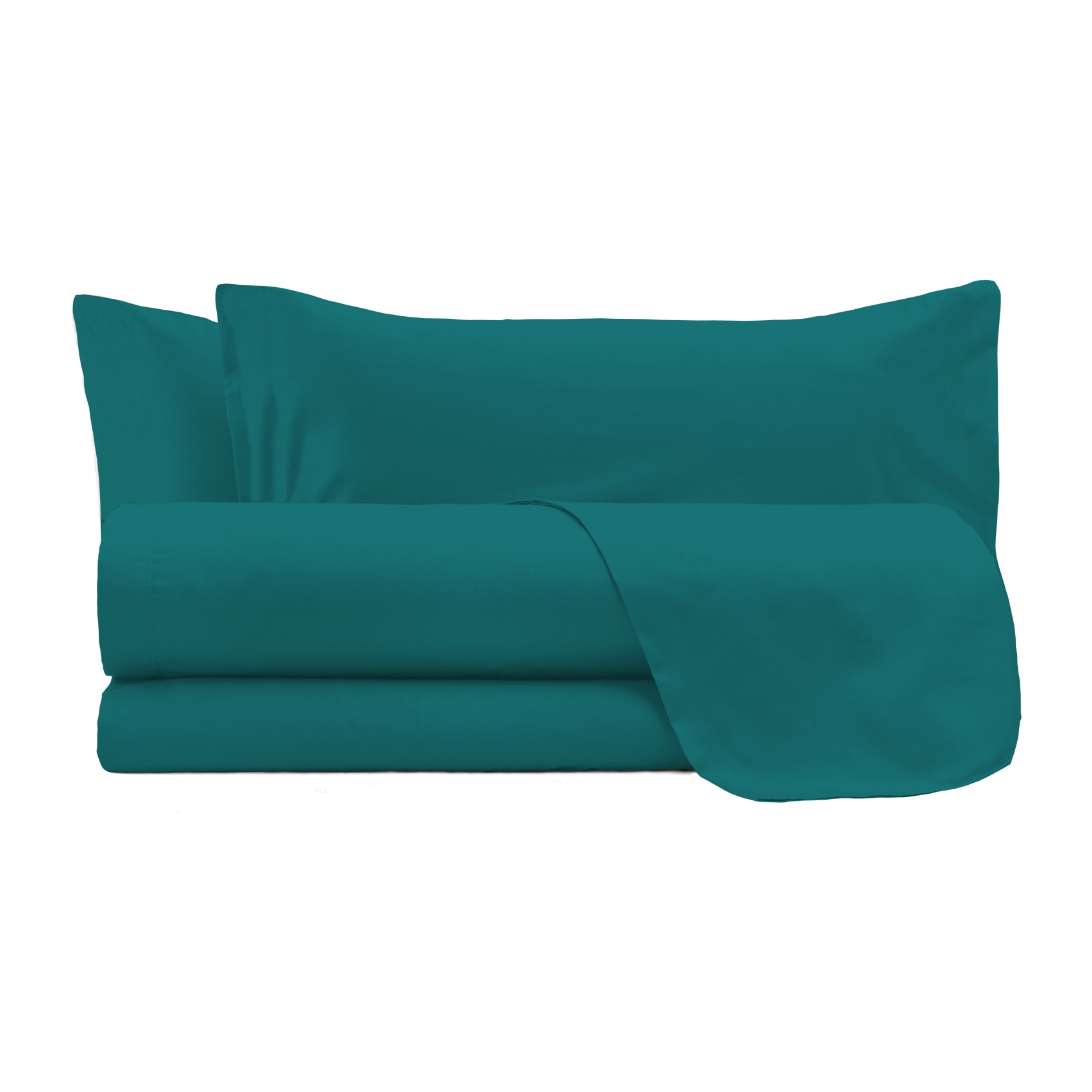 COMPLETO LETTO MAX COLOR, 100% Cotone, Made in Italy - VERDE BOTTIGLIA