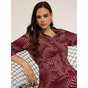 Motivi - Vestido camisero estampado de corazones - Negro