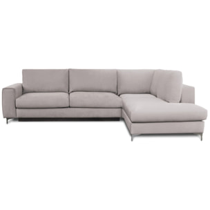 Canapé d'Angle Droit Velours Fiesole, 3 Places, Couchage Intégré, Coffre de Rangement, Housse Déhoussable
