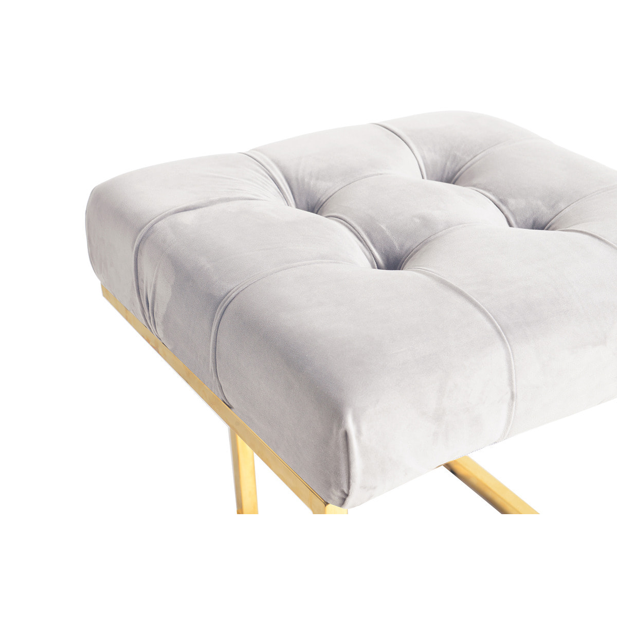 Sgabello Rarity in Velluto Taupe con Struttura Oro