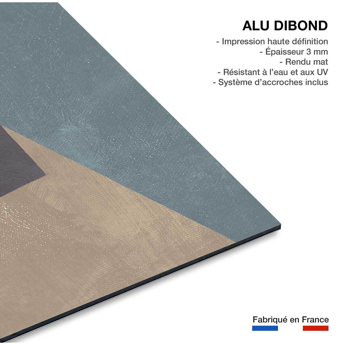 Tableau Soie bleue sarcelle Tableau alu Dibond