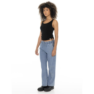 Camiseta de tirantes de mujer de canalé con cordones Leone Fancy Stripes