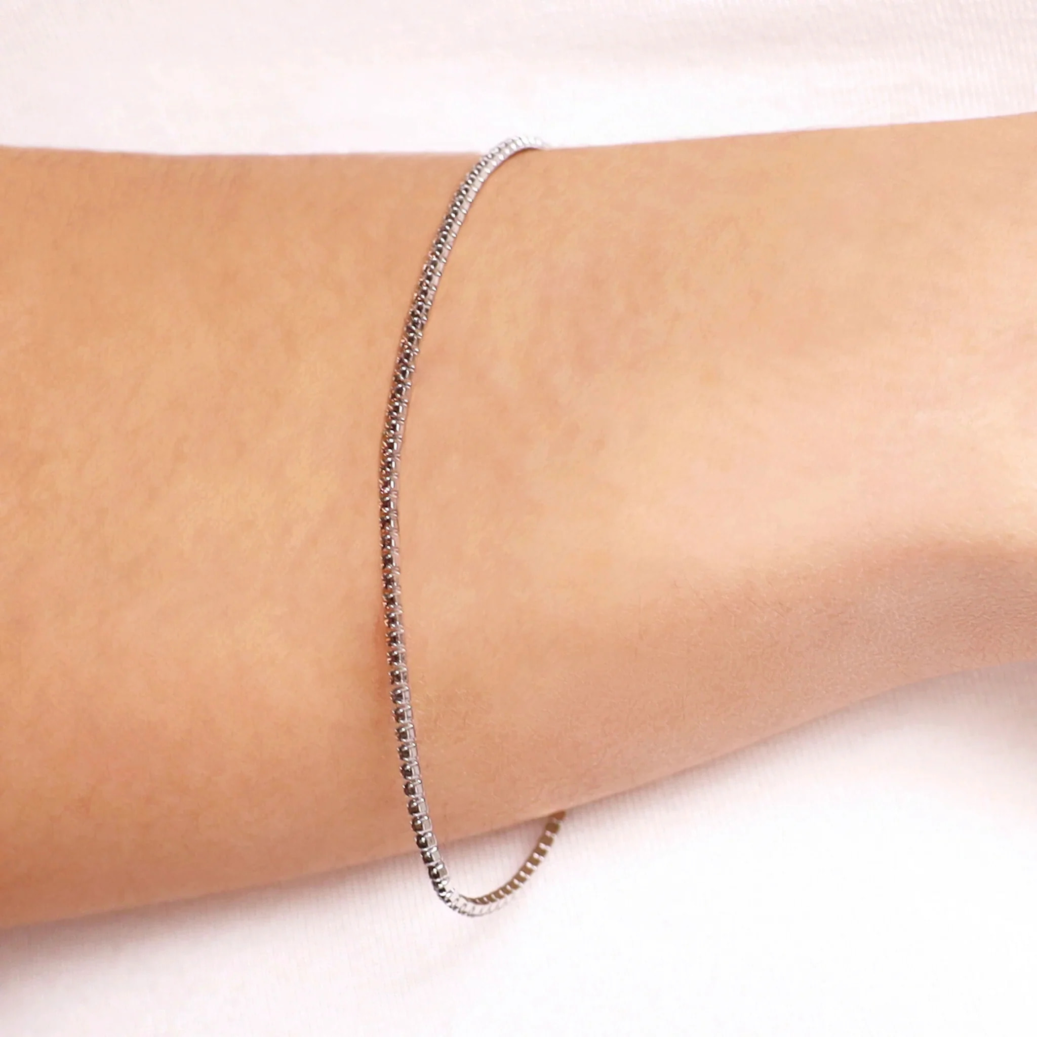 Bracciale Tennis con Cubic Zirconia Bianche 1.2mm