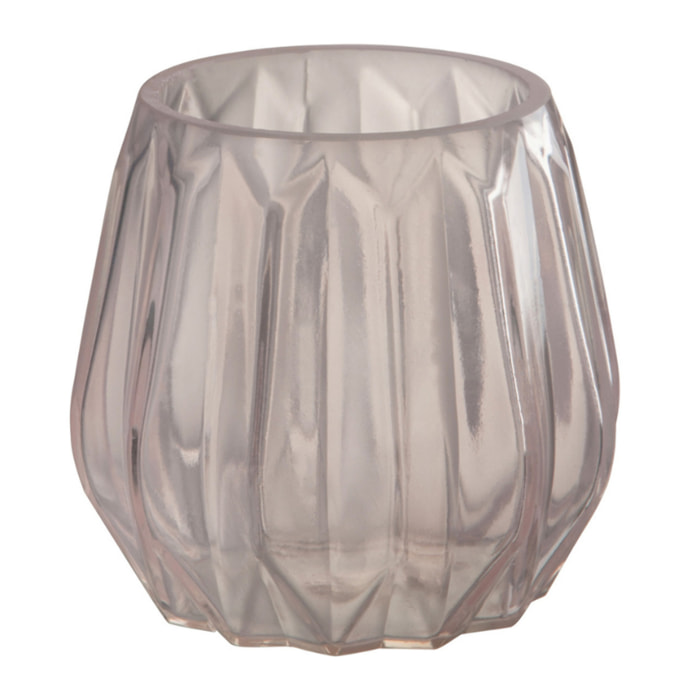 J-Line photophore Anna- verre - rose clair - 2 pcs