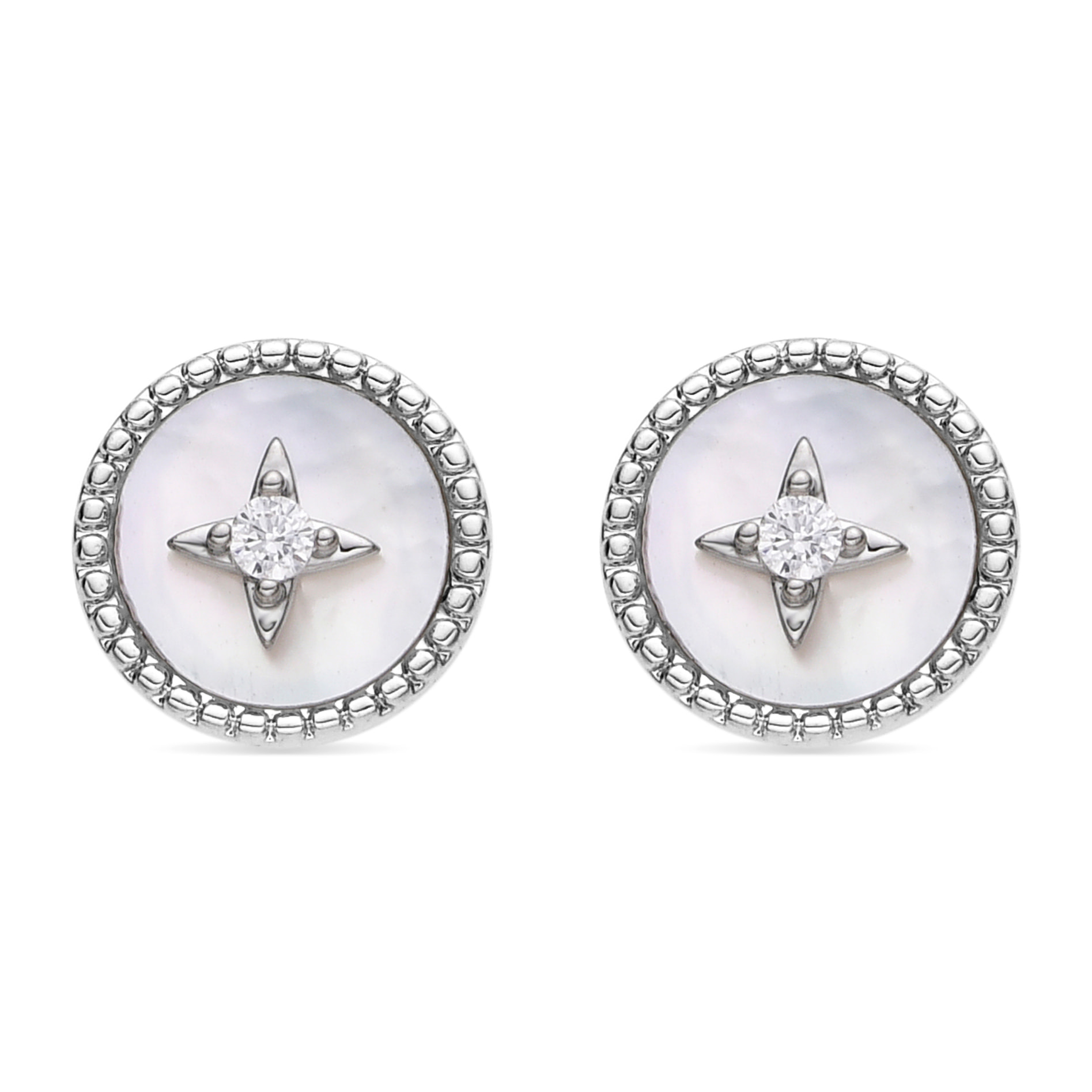 Pendientes con Madreperla Blanca acabado plata