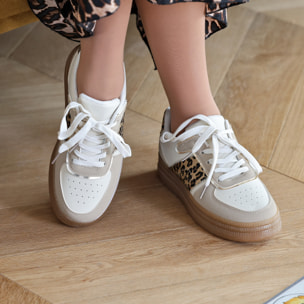 Sneakers in simil pelle multicolore