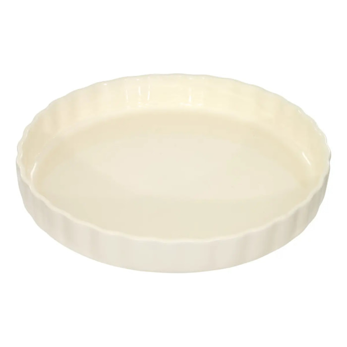 Plat à tarte en céramique 28cm Magma blanc