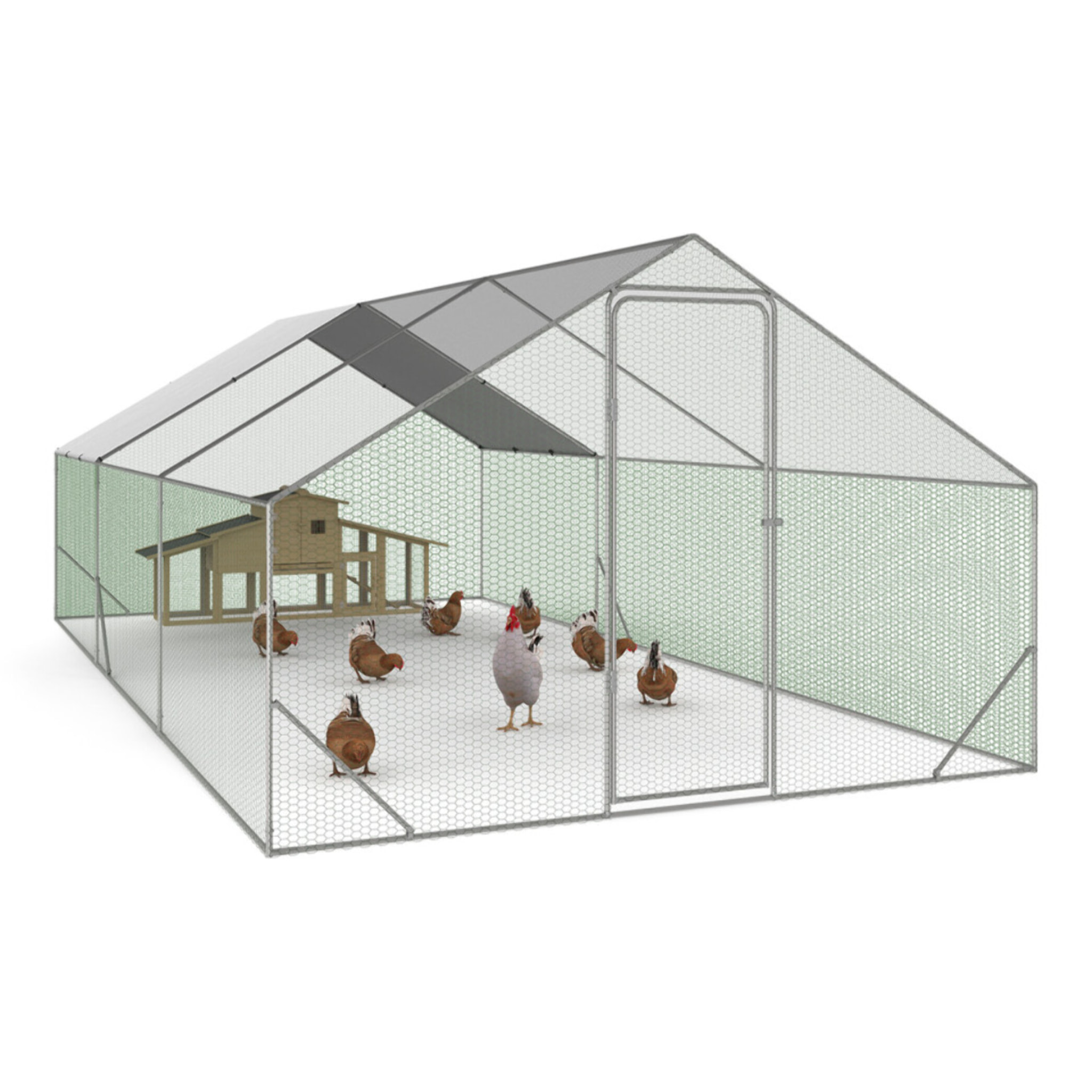 Enclos grillagé pour poules 18m² - 3x6m