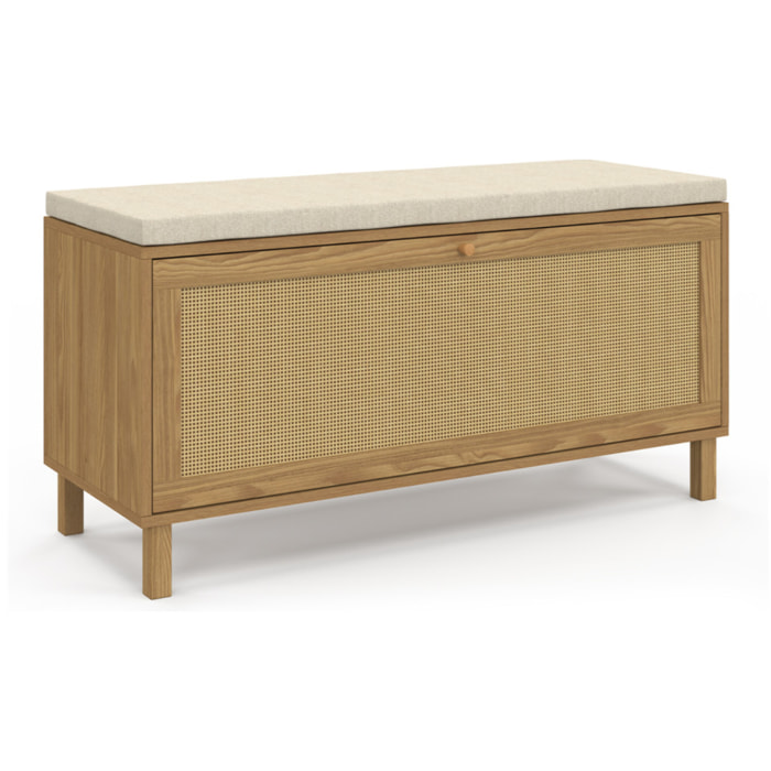 Banc à chaussures Erin 6 paires en cannage