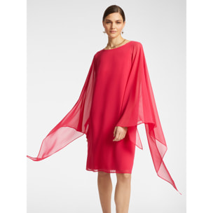 Elena Mirò - Vestido elegante con capa. - Rojo