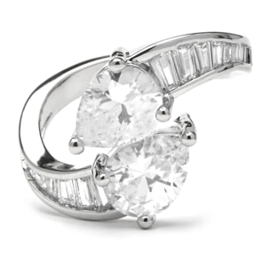 Anillo con Circonita Brillante acabado plata