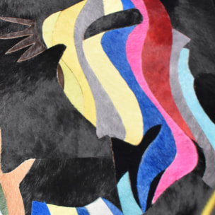 Tableau SIRA en cuir assemblé et collé à la main