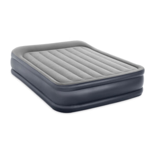 Intex Materasso Gonfiabile Dura-Beam Pillow Rest Deluxe Matrimoniale, Bicolore, con Pompa Elettrica Incorporat
