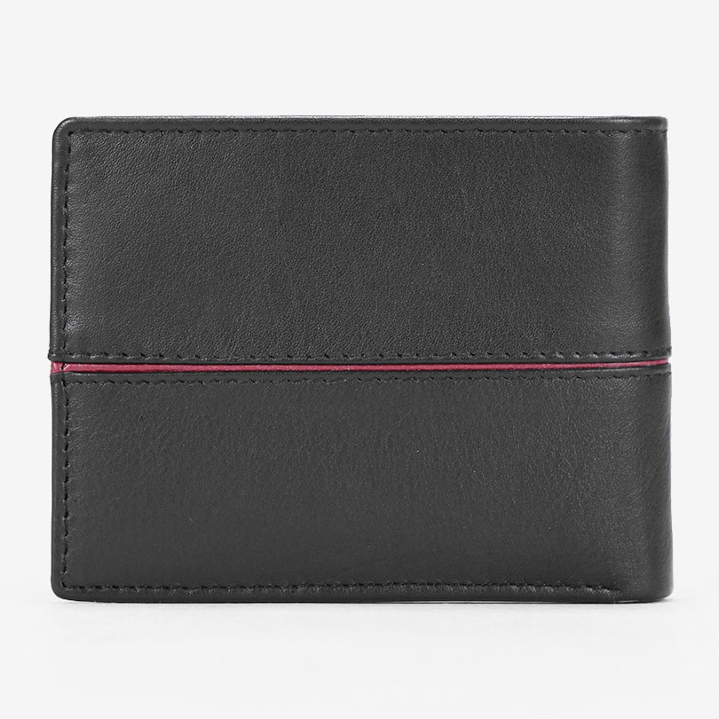 Cartera americana piel negra con portamonedas