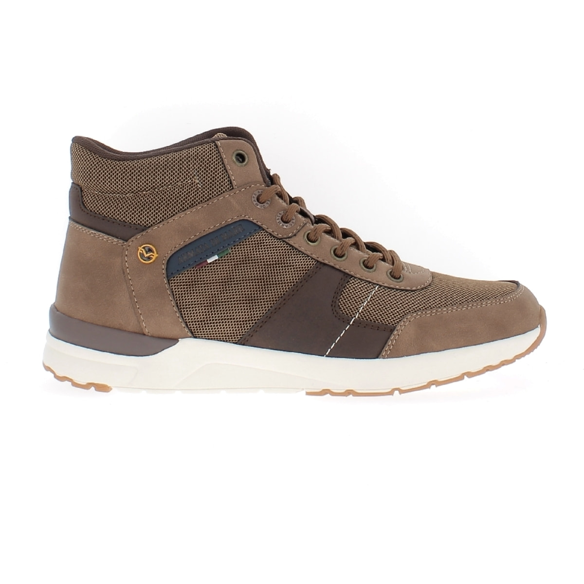 Armata di Mare Scarpe Uomo Sneakers Alte Casual Stringate con Soletta Rimovibile in Memory Foam AMU W23L448 Brown