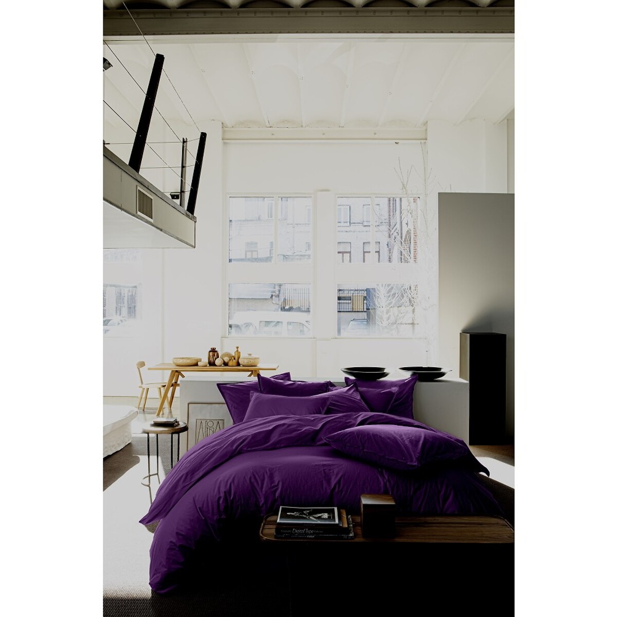 Housse De Couette 100% lin lavé Prune