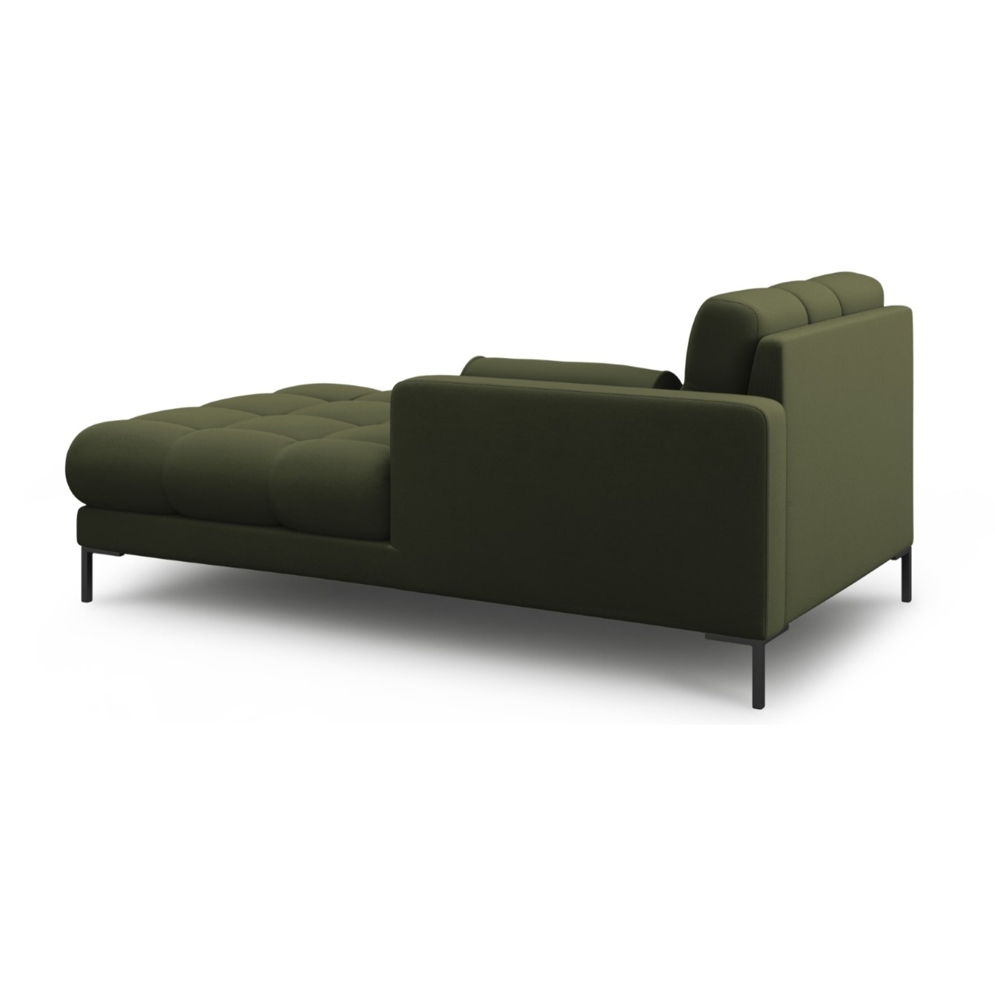 Méridienne droite "Bali" en tissu structurel vert