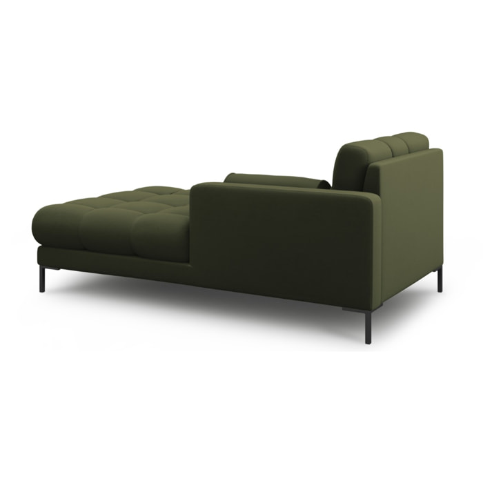 Méridienne droite "Bali" en tissu structurel vert