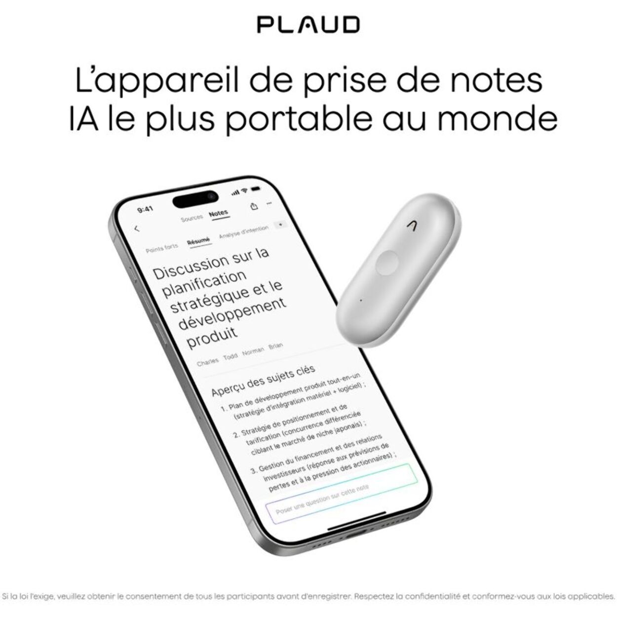 DICTAPHONE PLAUD Note Pin S Violet