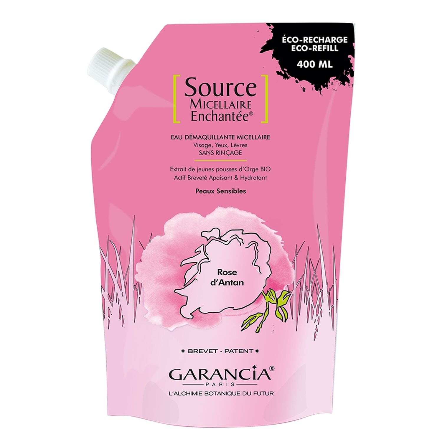 Source Micellaire Enchantée - Eau Micellaire 4 en 1 - Éco-Recharge Rose 400 ml