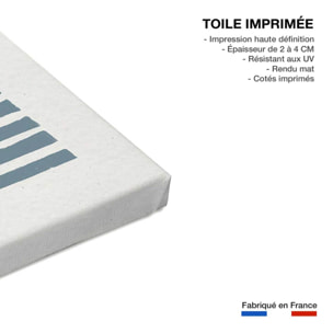 Tableau rayures bleues d'été Toile imprimée