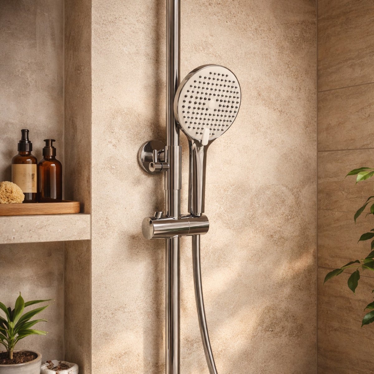 Columna de Ducha | Cromada | con Grifo | Monomando | Altura Ajustable | Alday