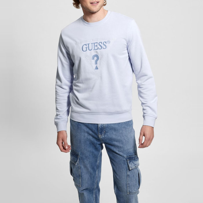 Sweat - broderie - logo - bleu clair