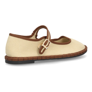 Merceditas de lona con ribete a contraste