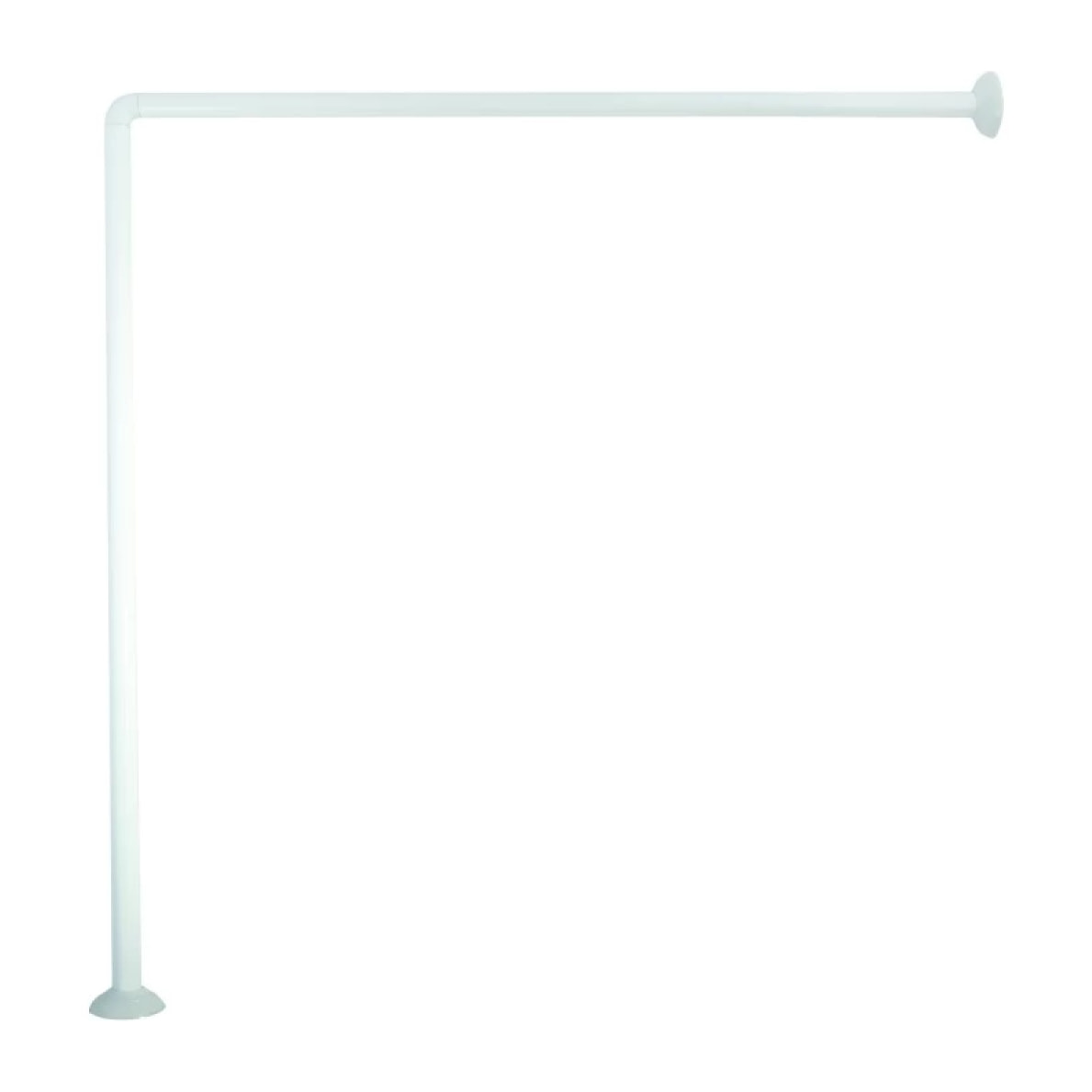 Barre tringle pour rideau de douche d'angle modulable à fixer en Alu 80x80x80cm Blanc MSV