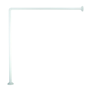 Barre tringle pour rideau de douche d'angle modulable à fixer en Alu 80x80x80cm Blanc MSV