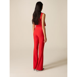 Oltre - Pantaloni flare a vita alta - Rosso