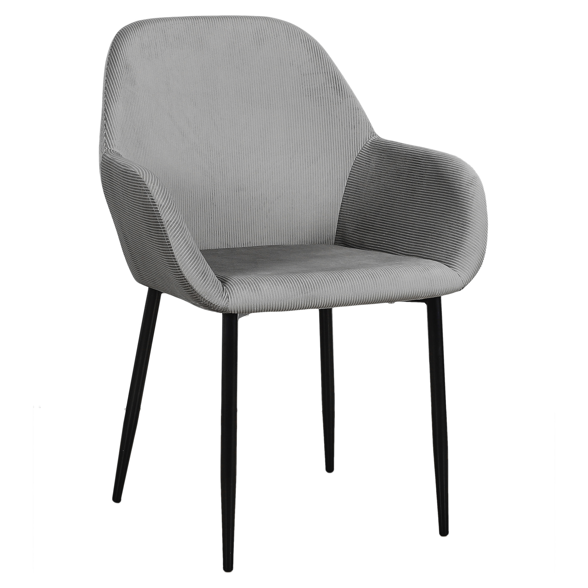 Fauteuil Giulia Gris Fonce Velours Cotele - Lot De 2