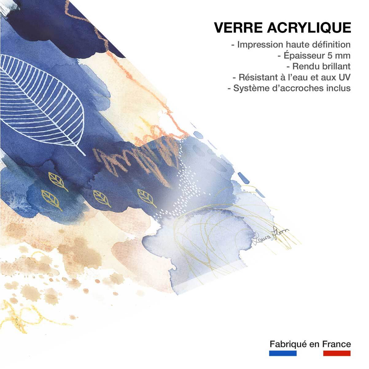 Tableau fleurs Bonheur bleu Tableau plexiglas