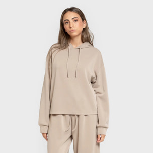 Felpa con cappuccio in stile modal da donna beige